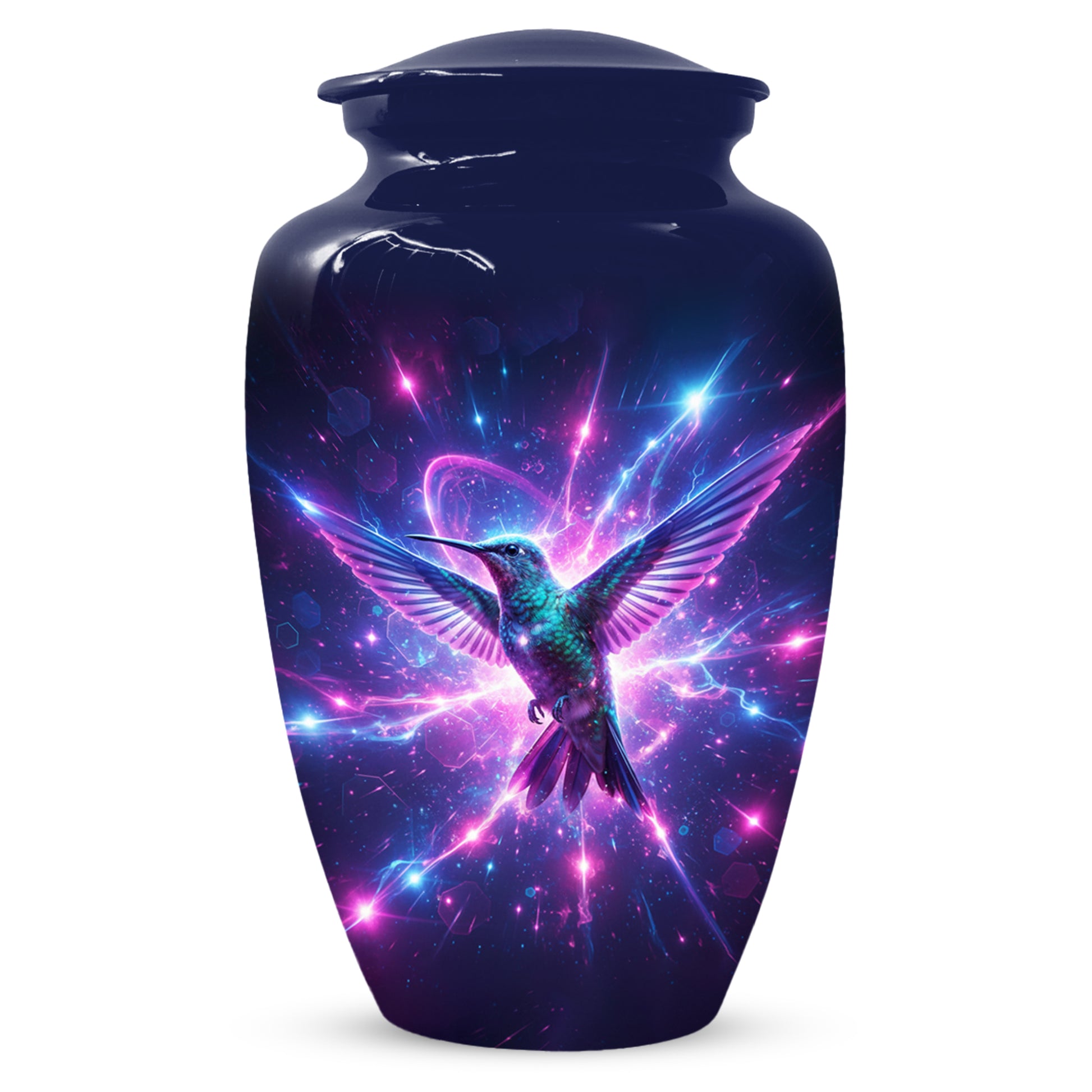 Humming Bird with Blue Urn for Human Ashes | Blue Hummingbird Adult Cremation Urn