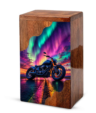 Motorcycle Wooden Cremation Urn – Wooden Urn for Human Ashes