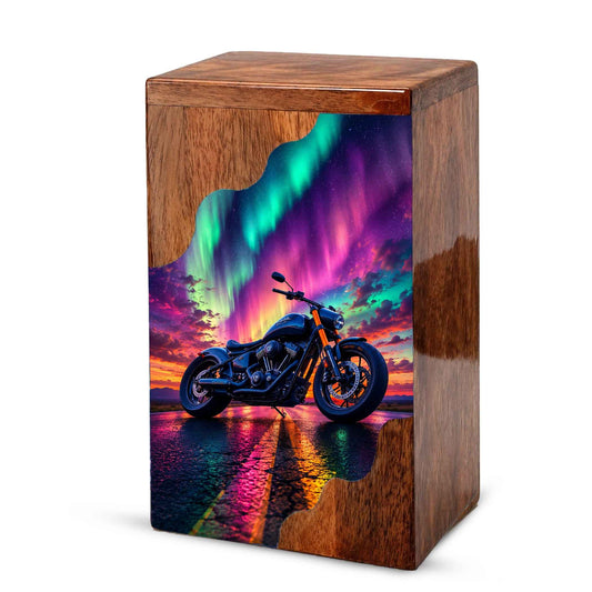 Motorcycle Wooden Cremation Urn – Wooden Urn for Human Ashes