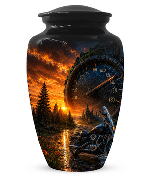 Motorcycle Memorial Urn for Dad | Biker Cremation Urns for Ashes Male