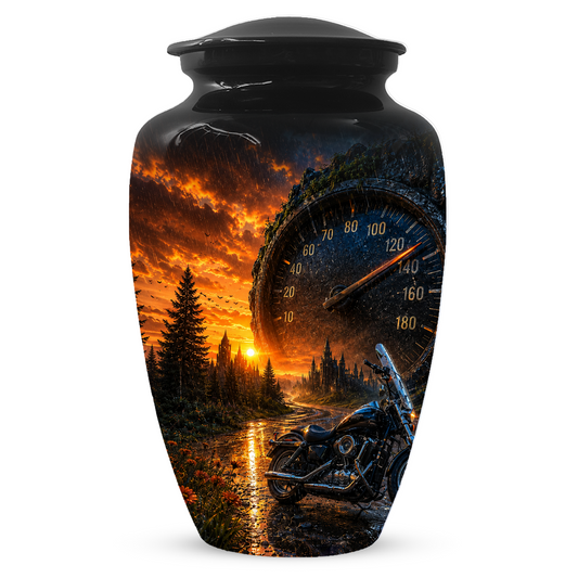 Motorcycle Memorial Urn for Dad | Biker Cremation Urns for Ashes Male