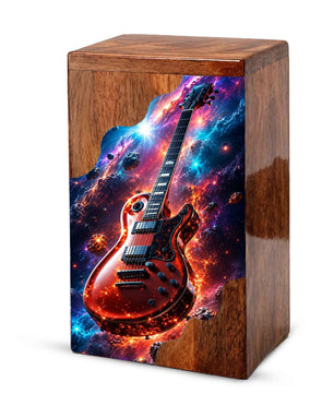 Guitar Wooden Cremation Urn – Wooden Urn for Human Ashes