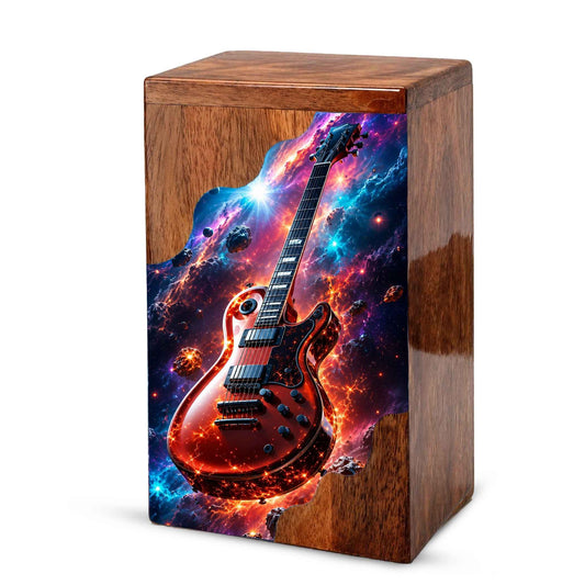 Guitar Wooden Cremation Urn – Wooden Urn for Human Ashes