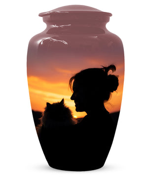 Personalized Cat Urn for Ashes | Custom Metal Pet Memoria