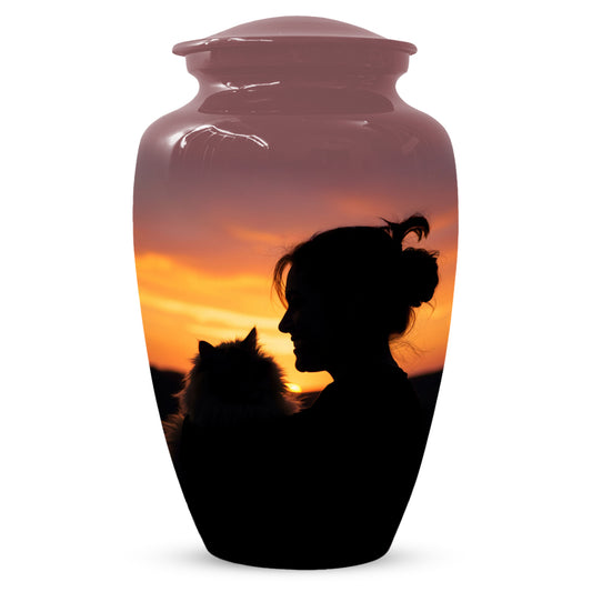 Personalized Cat Urn for Ashes | Custom Metal Pet Memoria