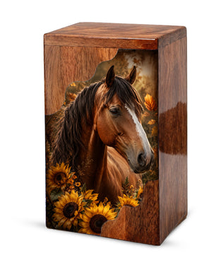 Horse Wooden Cremation Urn – Wooden Urn for Human Ashes