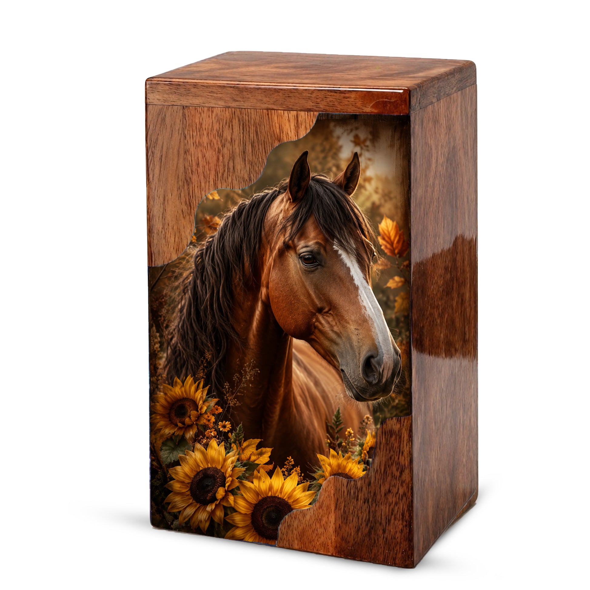 Horse Wooden Cremation Urn – Wooden Urn for Human Ashes