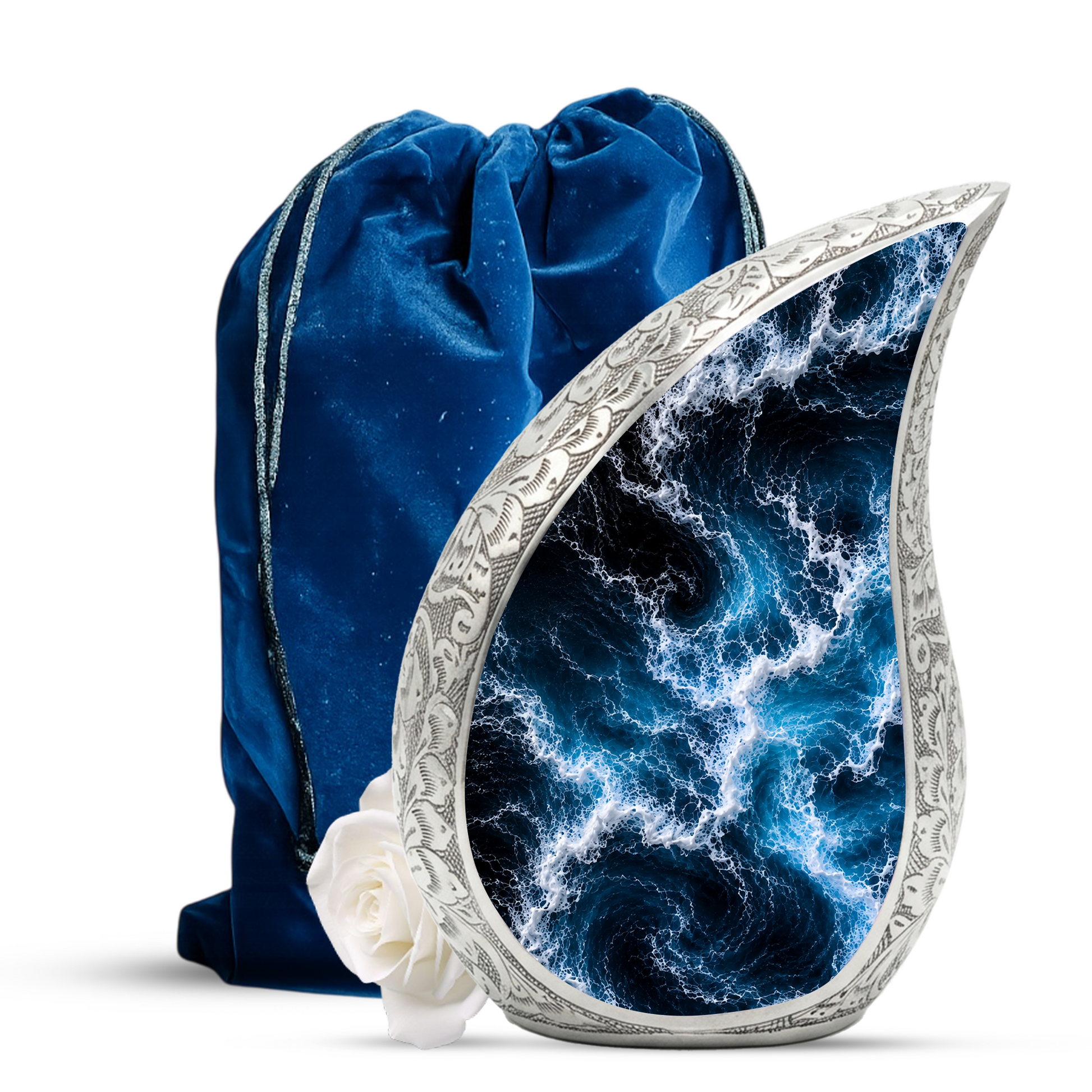 Beach Urn for Ashes, Ocean Wave Cremation Urn,Beautiful Ocean Keepsake Urn