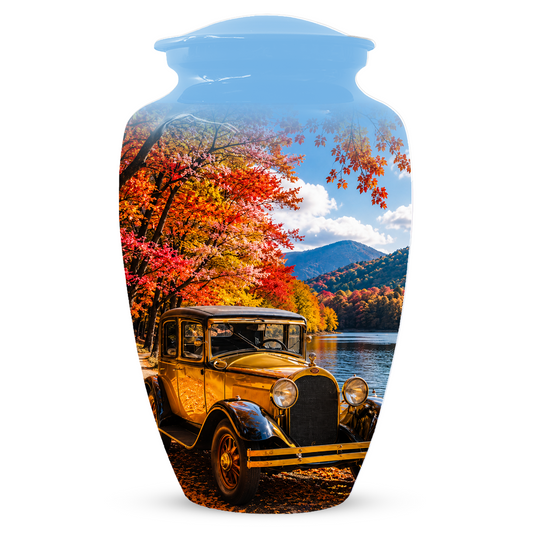 Vintage Car Cremation Urn for Dad - Classic Automobile Memorial Urn for Ashes