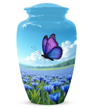 Purple Butterfly Urn for Human Ashes | Elegant Purple Butterfly Cremation Urn for Adult Memorial
