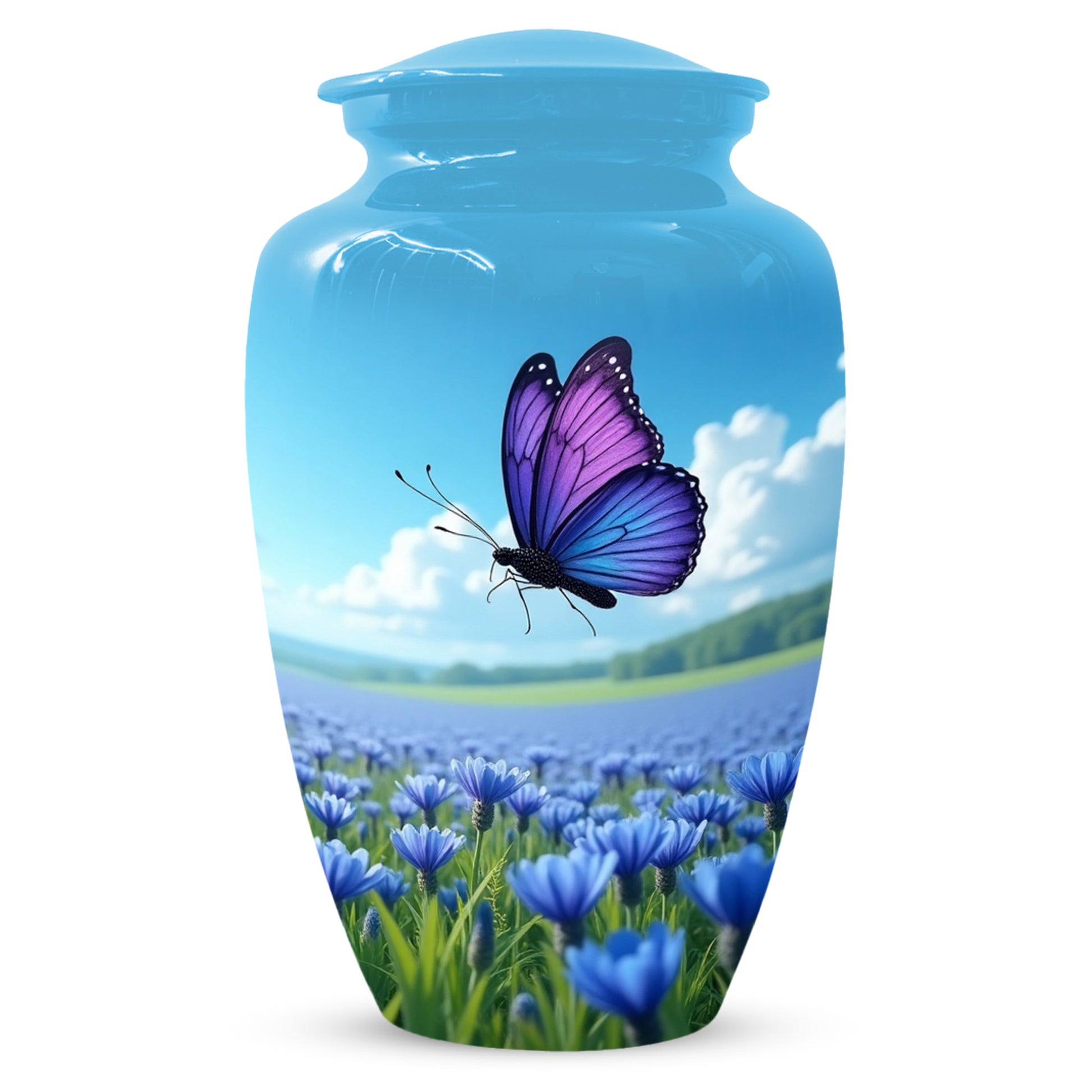 Purple Butterfly Urn for Human Ashes | Elegant Purple Butterfly Cremation Urn for Adult Memorial