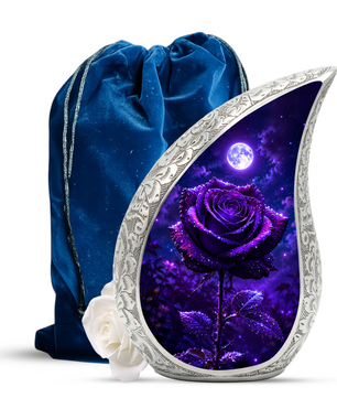 Purple Rose Urn for Human Ashes – Beautiful Memorial Urn for Mom