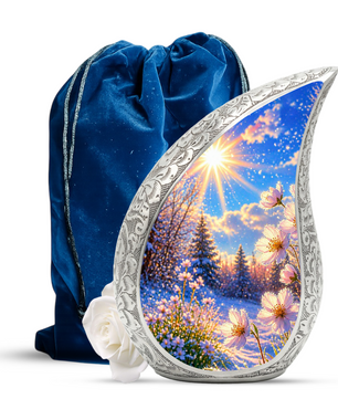 Wildflower Memorial Urn for Mom – Personalized Cremation Urn for Human Ashes | Beautiful Urns for Women