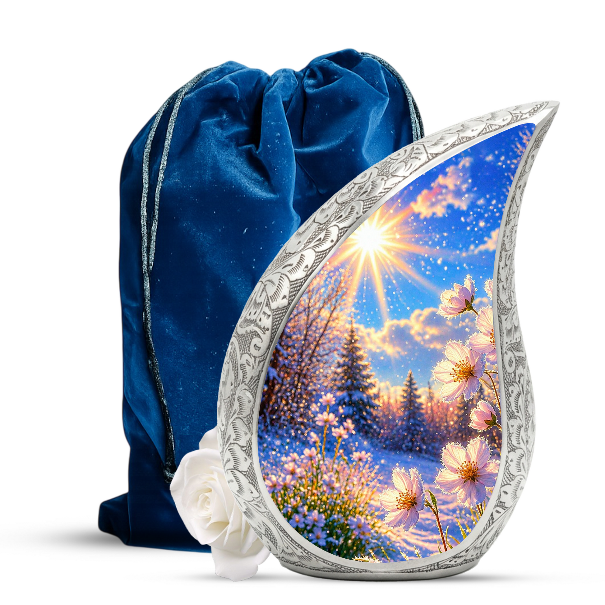 Wildflower Memorial Urn for Mom – Personalized Cremation Urn for Human Ashes | Beautiful Urns for Women