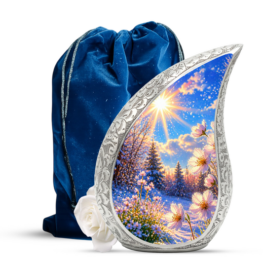 Wildflower Memorial Urn for Mom – Personalized Cremation Urn for Human Ashes | Beautiful Urns for Women