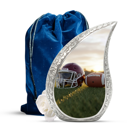 Football Urn for Dad | Adult Cremation Urn | Personalized Memorial Urn for Father, Men & Loved Ones