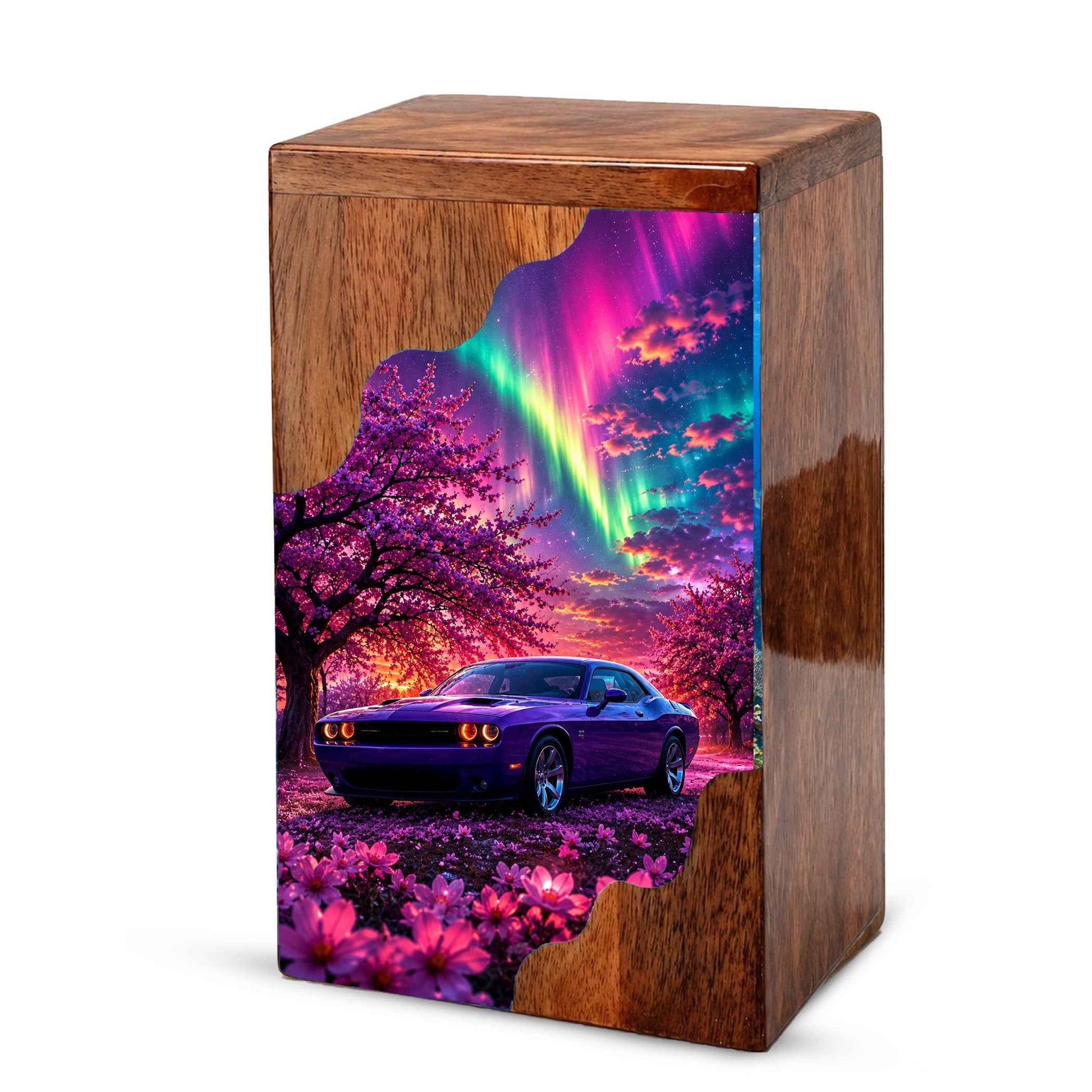 Car Wooden Cremation Urn – Wooden Urn for Human Ashes