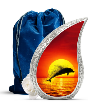 Dolphin Memorial Urn for Mom, Adult Cremation Urn for Ashes