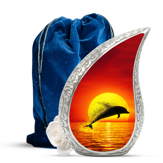 Dolphin Memorial Urn for Mom, Adult Cremation Urn for Ashes