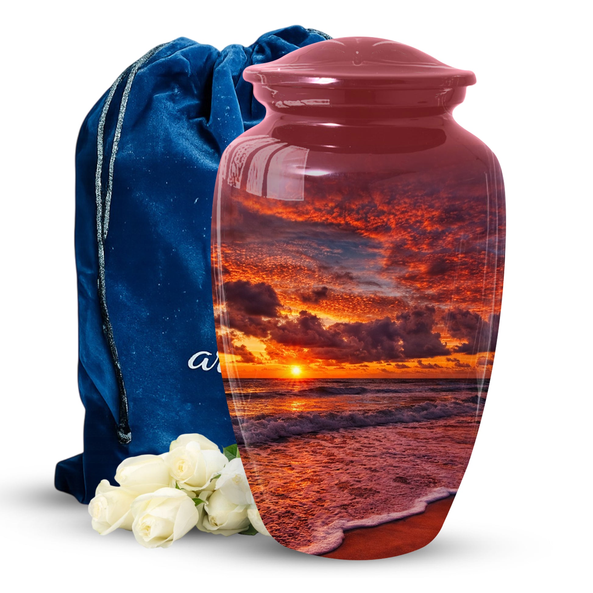 Product Title  Sunset Beach Urn for Mom | Adult Cremation Large  Urn for Ashes | Memorial Urn for Women