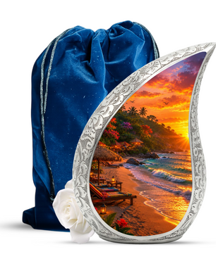 Beach Sunset Adult Urn for Mom, Cremation Keepsake Urn