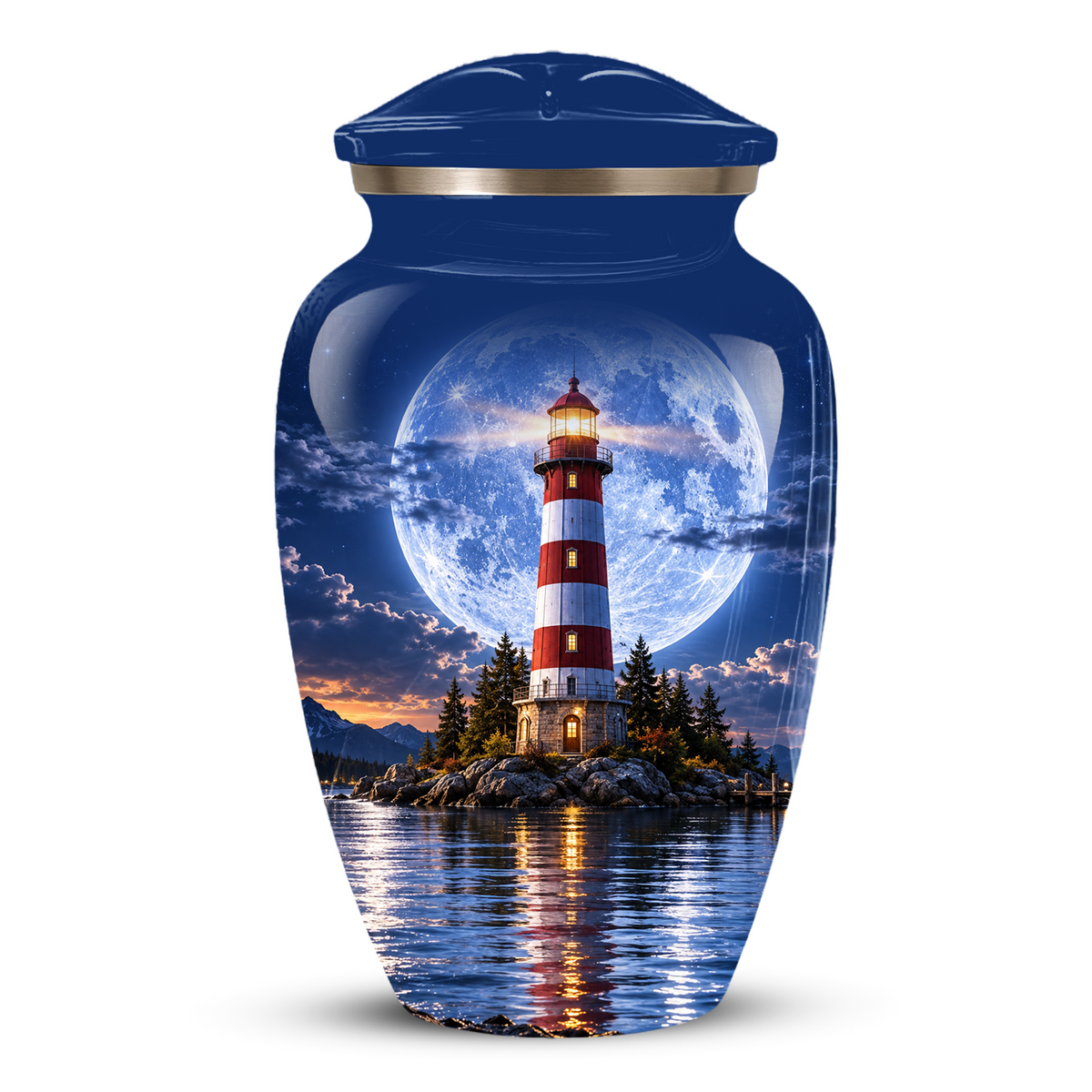 Lighthouse Adult Cremation Urn for Ashes | Ocean Memorial Urn | Personalized Adult Urn for Human Ashes