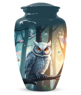 Snowy Owl Urn for Mom – Custom Owl Cremation Urns for Ashes | Adult Female Funeral Keepsake
