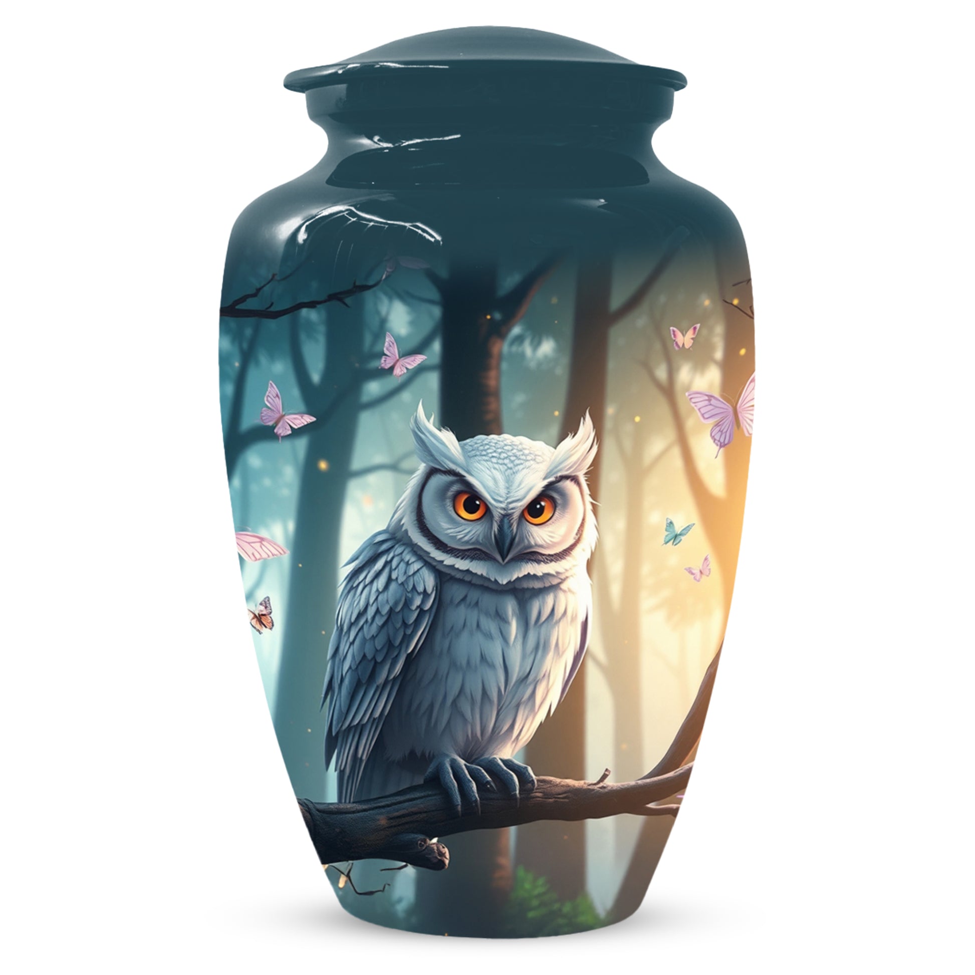 Snowy Owl Urn for Mom – Custom Owl Cremation Urns for Ashes | Adult Female Funeral Keepsake