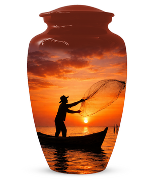 Personalized Fishing Urn for Ashes | Gone Fishing Memorial Urn