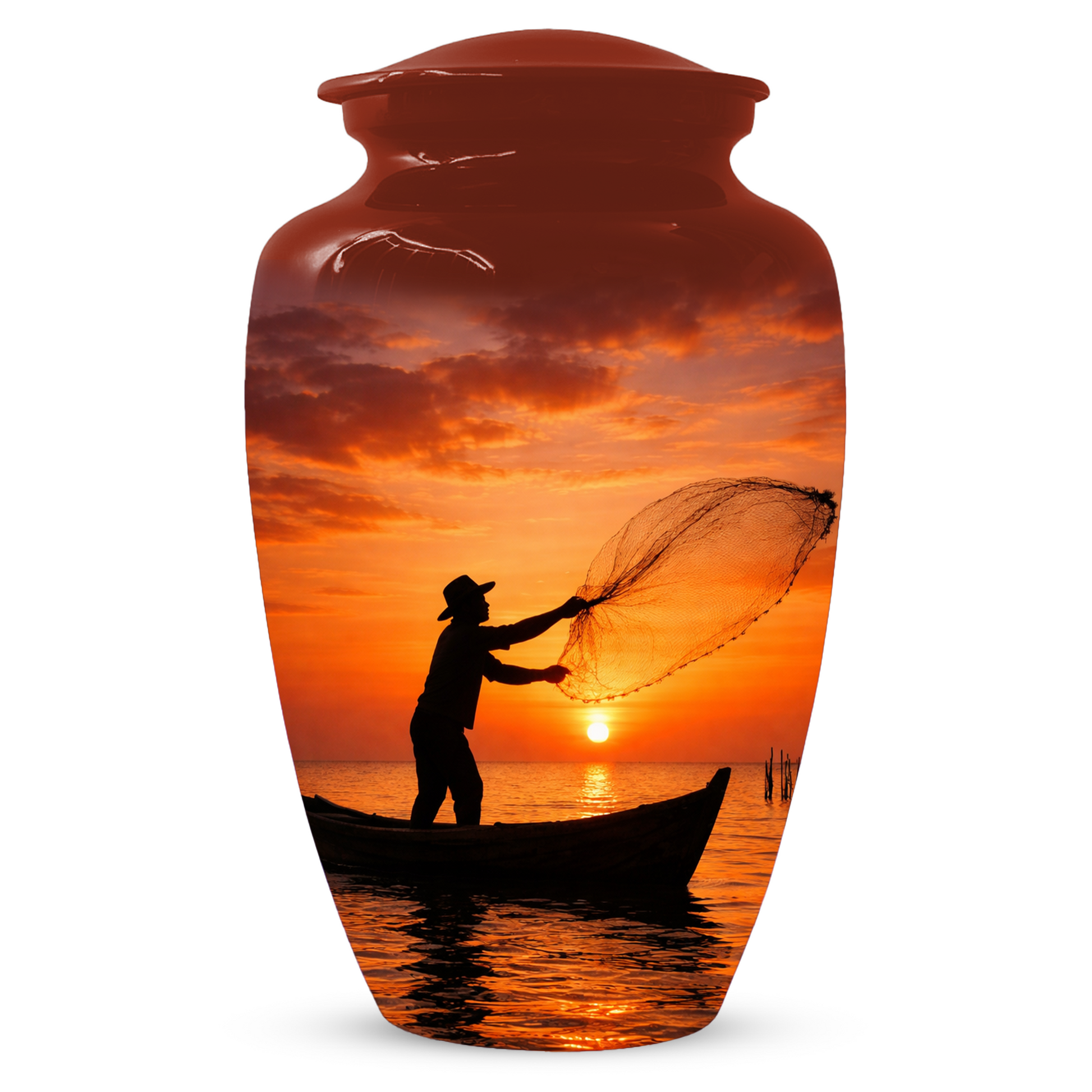 Personalized Fishing Urn for Ashes | Gone Fishing Memorial Urn