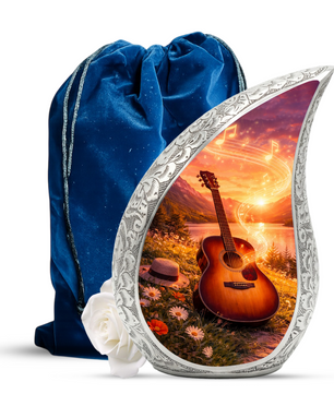 Guitar Lake Adult Urn for Human Ashes – Premium Guitar Cremation Urn