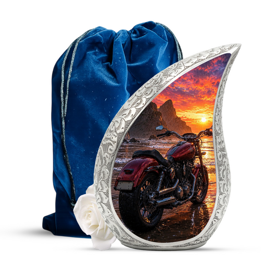Motorcycle Urn for Dad, Biker Cremation Urn for Ashes,Keepsake Urn for Dad