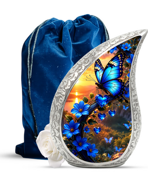 Blue Butterfly Urn for Ashes | Butterfly Urns for Human Ashes, Butterfly Urn for Cremains,