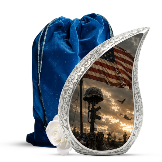 Military Urn for Human Ashes | Adult Military Cremation Urn & Patriotic Memorial Urn