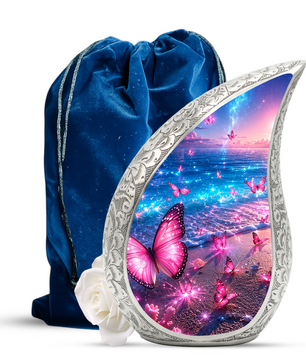 Butterfly Urn for Human Ashes | Adult Cremation Urn with Butterfly Design
