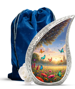 Butterfly Sunflower Adult Urn for Human Ashes – Premium Butterfly & Sunflower Cremation Urn