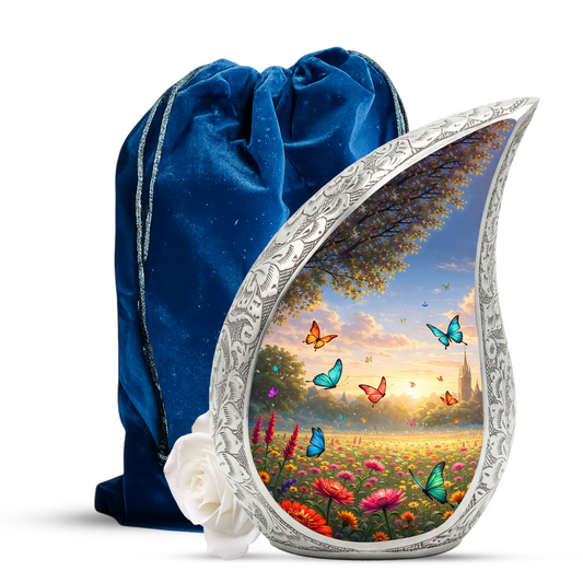 Butterfly Sunflower Adult Urn for Human Ashes – Premium Butterfly & Sunflower Cremation Urn
