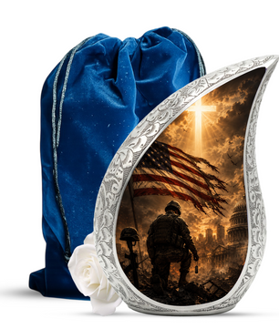 Soldier Urn for Human Ashes | Military Adult Cremation Urn Memorial