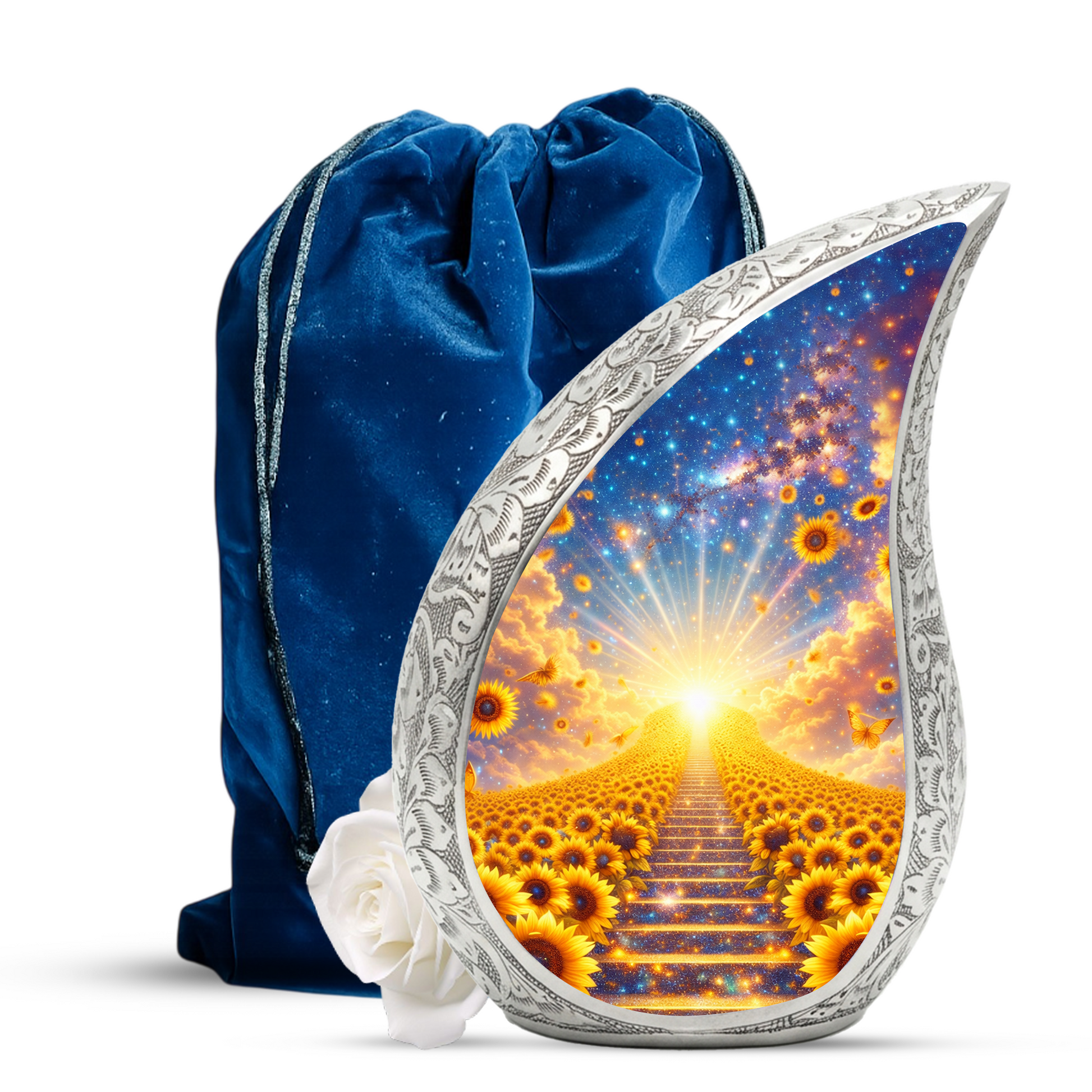 Sunflower Heaven Adult Urn for Human Ashes – Premium Sunflower Cremation Urn