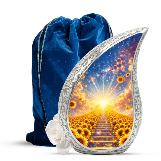 Sunflower Heaven Adult Urn for Human Ashes – Premium Sunflower Cremation Urn