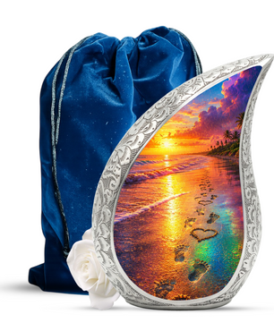 Ocean Beach Sunset Urn for Human Ashes | Beautiful Beach Cremation Urn,