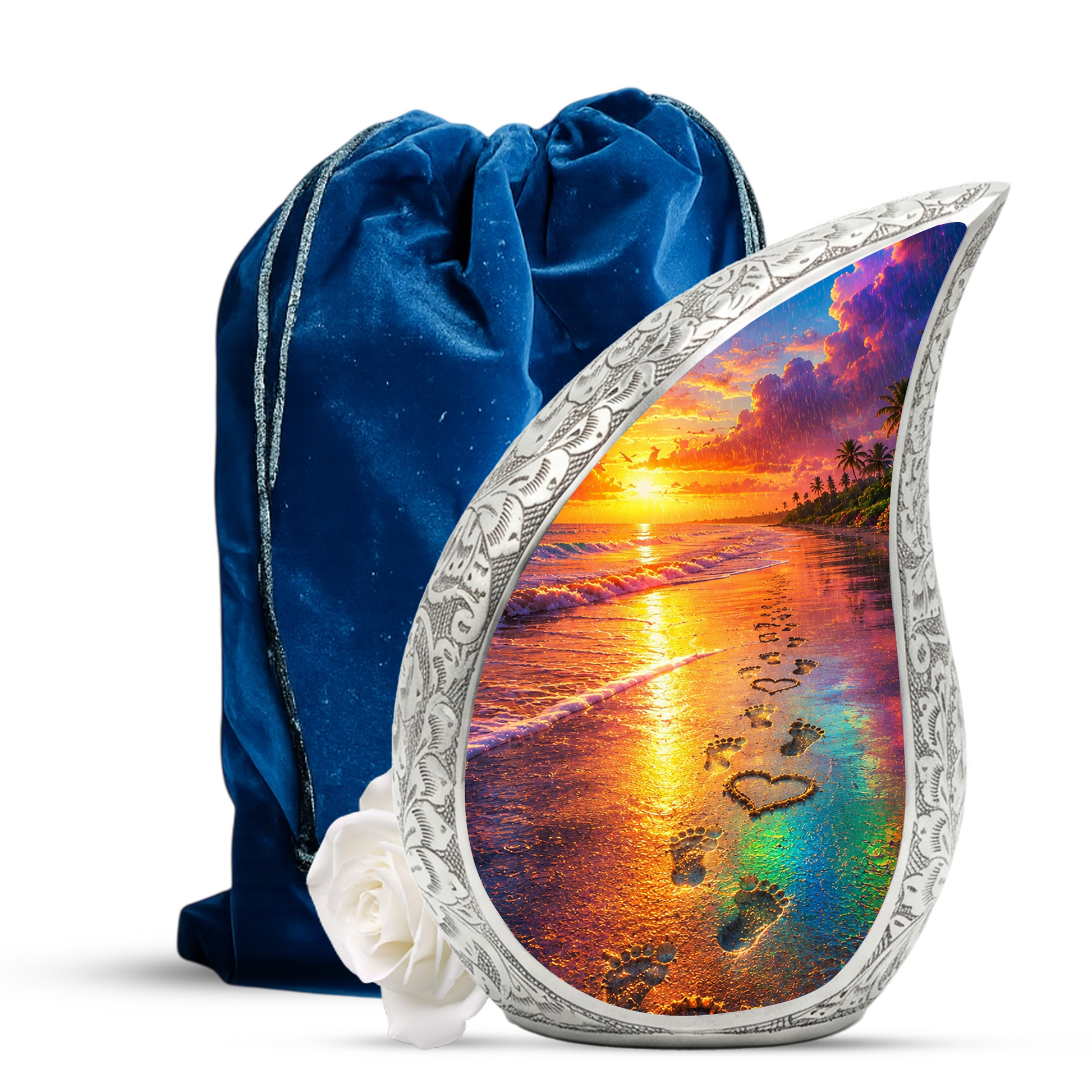 Ocean Beach Sunset Urn for Human Ashes | Beautiful Beach Cremation Urn,