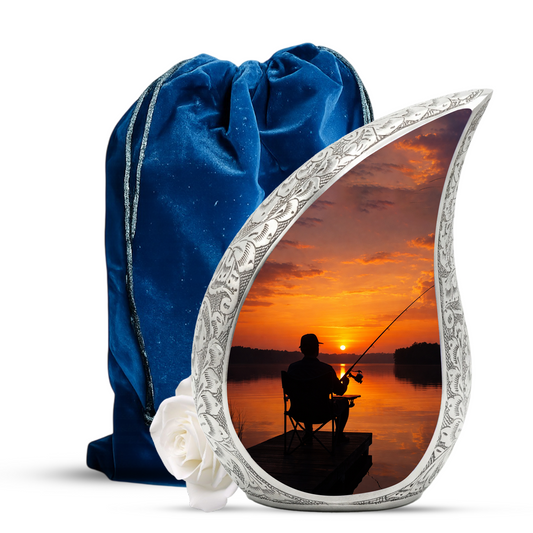 Fishing Urn for Dad | Gone Fishing Cremation Urn for Male Ashes,