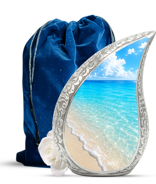 Ocean Beach Cremation Urn – Elegant Memorial Urn for Mom, Dad, Women & Men