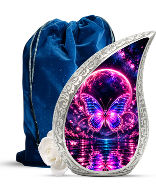 Butterfly Urn for Ashes, Pink Purple Butterfly Cremation Urn