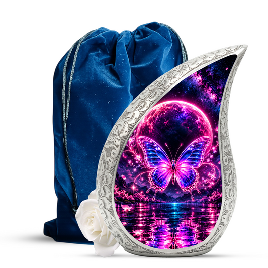 Butterfly Urn for Ashes, Pink Purple Butterfly Cremation Urn