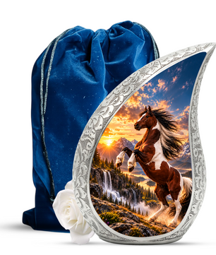 Horse Cremation Urn for Ashes, Rearing Horse Memorial Urn, Personalized Adult Urn