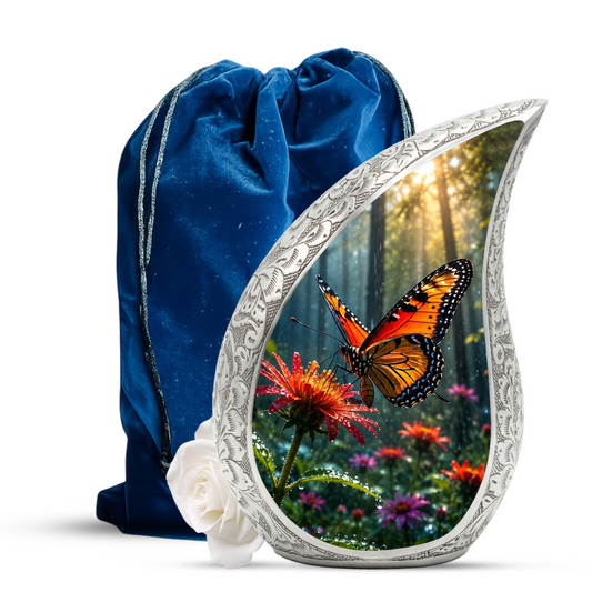 Butterfly Urn for Human Ashes | Adult Cremation Urn with Butterfly Design