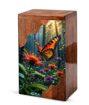 Butterfly Wooden Cremation Urn – Butterfly Memorial Urn for Human Ashes