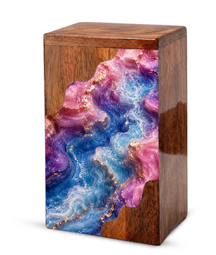 Abstract Flow Cremation Urn – Wooden Urn for Human Ashes